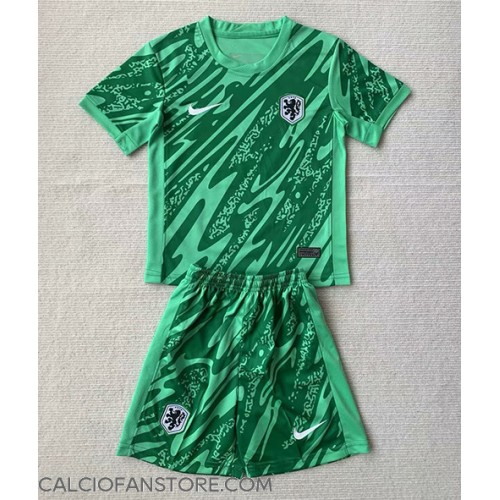 Maglia Calcio Paesi Bassi Portiere Prima Divisa Bambino Europei 2024 Manica Corta (+ pantaloncini)